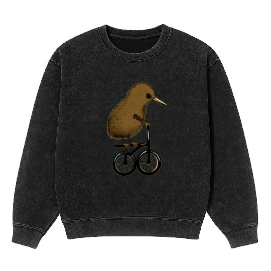 Kiwi Bird On Cycle Mineral Wash Sweatshirts