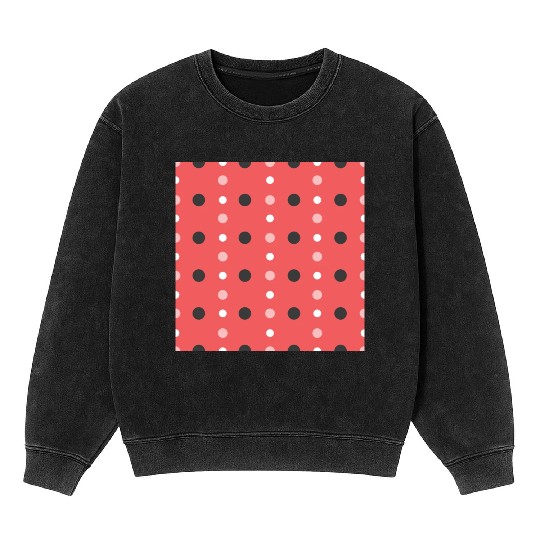 pink polka dots pattern design Mineral Wash Sweatshirts