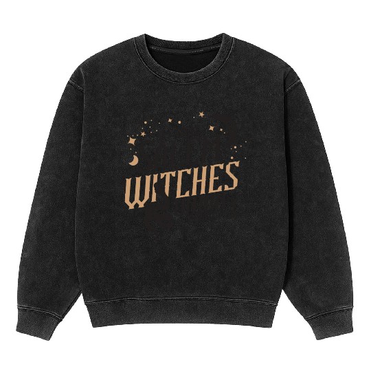 Salem Witches Union Black Mineral Wash Sweatshirts
