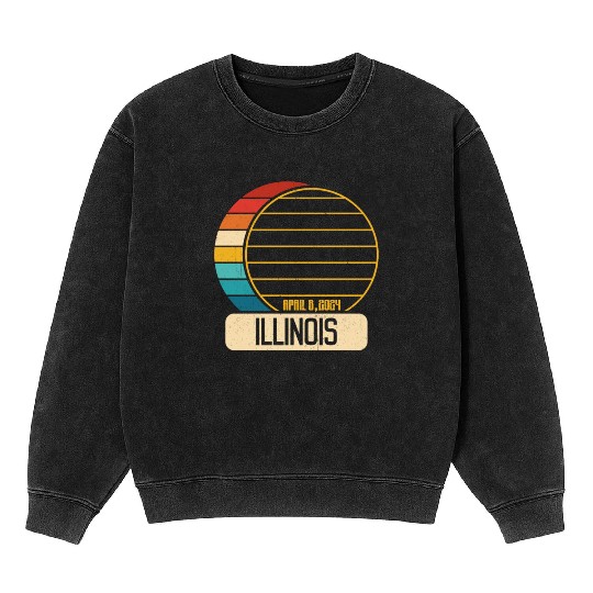 Total Solar Eclipse Illinois April 28 2024 Eclipse Mineral Wash Sweatshirts