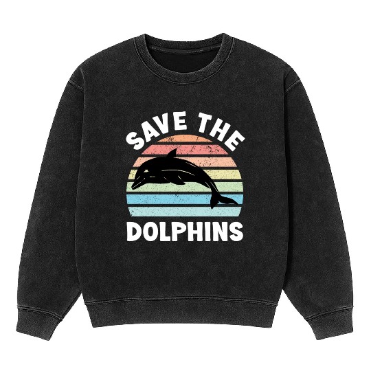 Save The Dolphins Mineral Wash Sweatshirts