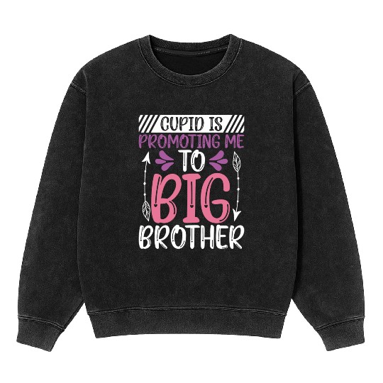 Valentine Pregnancy Announcement Big Brother Cupid Mineral Wash Sweatshirts