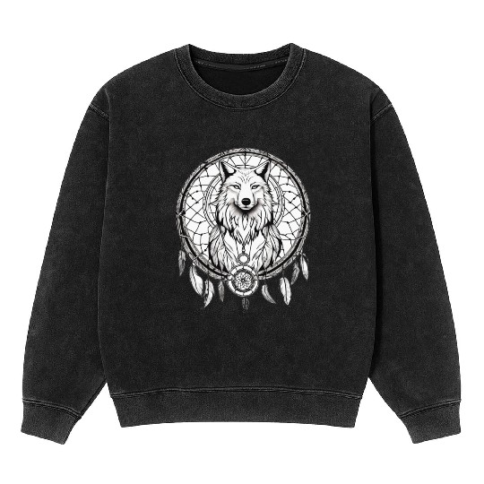 "SoulGuard Dreamcatcher: Embracing Ancestral Whisp Mineral Wash Sweatshirts