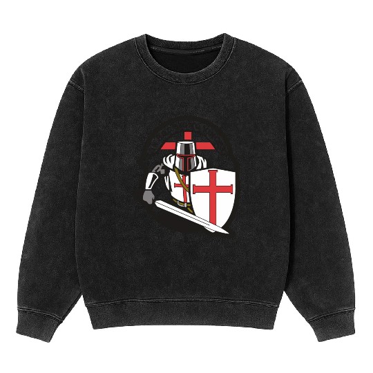 Crusader 'in Hoc Signo Vinces ' Knights Templar Mineral Wash Sweatshirts