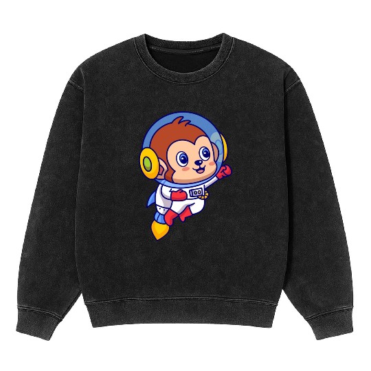 Flying Monkey Astronaut Mineral Wash Sweatshirts