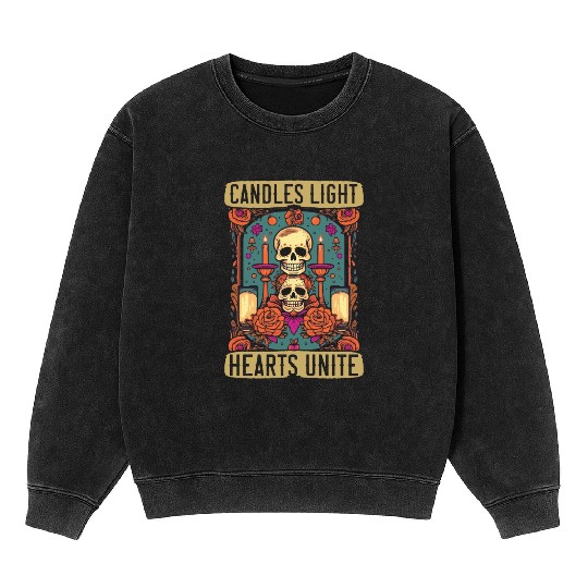 Dia De Los Muertos Sugar Skull Mexican Holiday Mineral Wash Sweatshirts