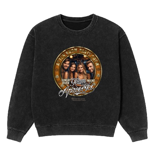 Sunday River Ski Resort Maine Après Ski Design Mineral Wash Sweatshirts