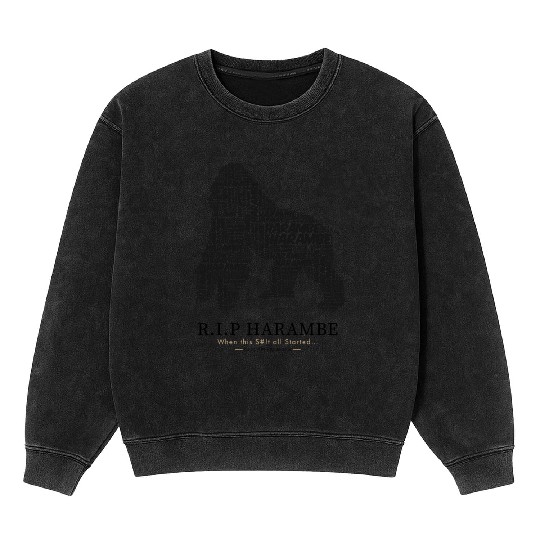 R.I.P Harambe Mineral Wash Sweatshirts