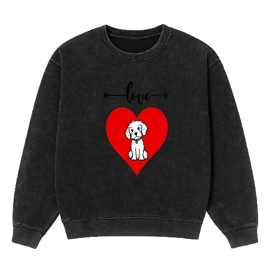 I love my dog ,dogs lover , Heart , cute dog, love Mineral Wash Sweatshirts