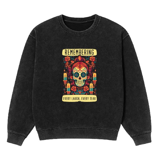 Dia De Los Muertos Sugar Skull Mexican Holiday Mineral Wash Sweatshirts