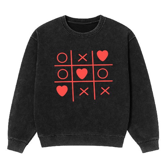 Cool Valentine s Day Criss Cross Heart Mineral Wash Sweatshirts