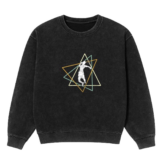 Geometric Badminton Smash Mineral Wash Sweatshirts