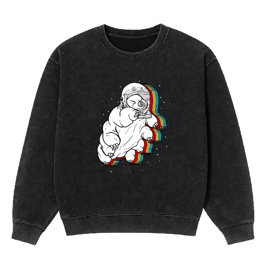 Tardigrade Mineral Wash Sweatshirts, Tardigrade In Space