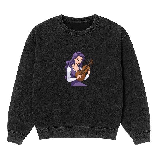 Violin Violinist Mineral Wash Sweatshirts