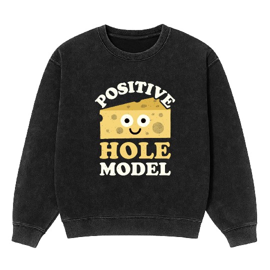 Positive Hole Model Swiss Cheese Lover Mineral Wash Sweatshirts