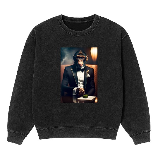 Ape in suit with Cigar Mineral Wash Sweatshirts