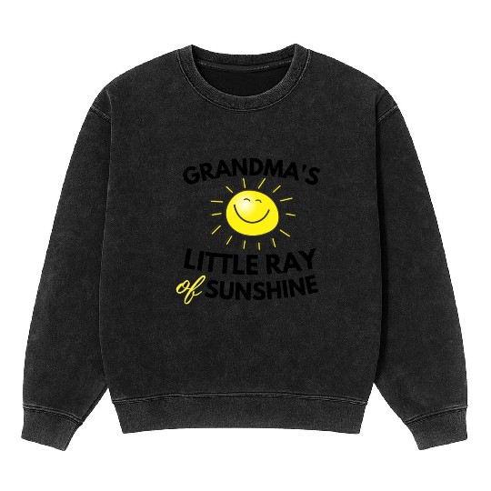Grandma's Little Ray Of Sunshine Cute Baby Mineral Wash Sweatshirts