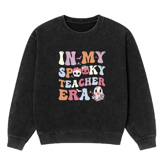 In My Spooky Teacher Era Halloween Mineral Wash Sweatshirts