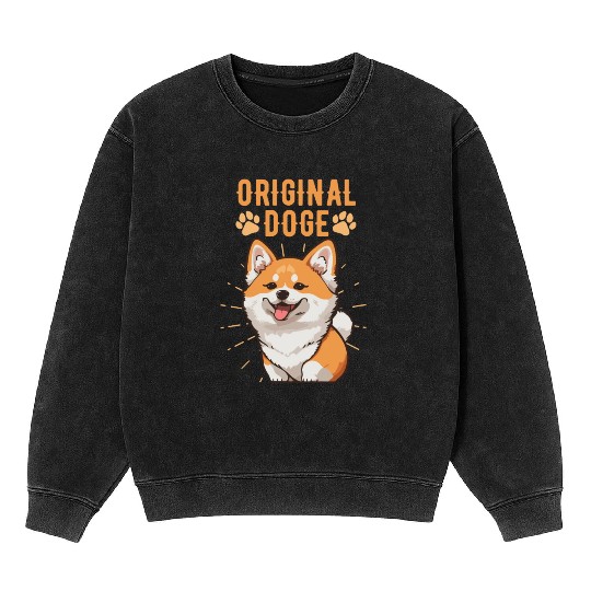 Original Doge Shiba Inu Mineral Wash Sweatshirts