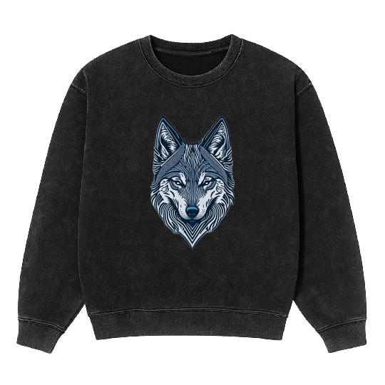 Beautiful wolf face Mineral Wash Sweatshirts
