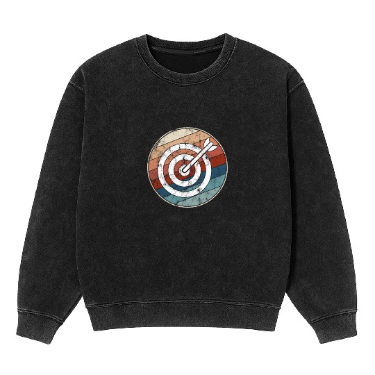Retro Archery Bullseye Mineral Wash Sweatshirts