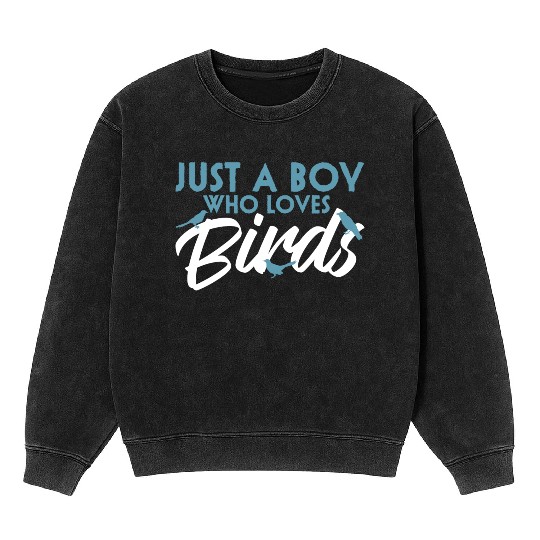 Bird Budgie Boy Avian Love Robin Heron Hummingbird Mineral Wash Sweatshirts