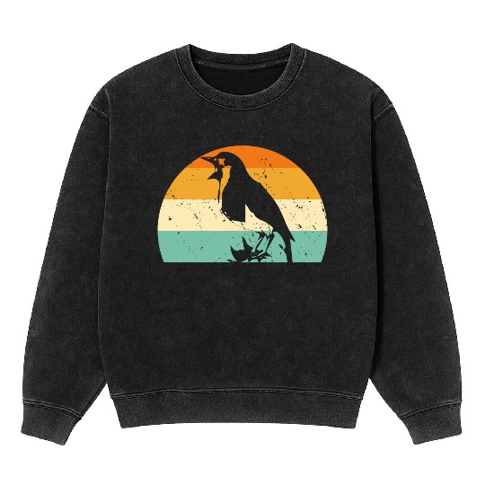 Bird Chirp Art Budgie Sparrow Canary Hummingbird Mineral Wash Sweatshirts