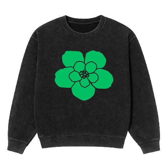 green flower Mineral Wash Sweatshirts
