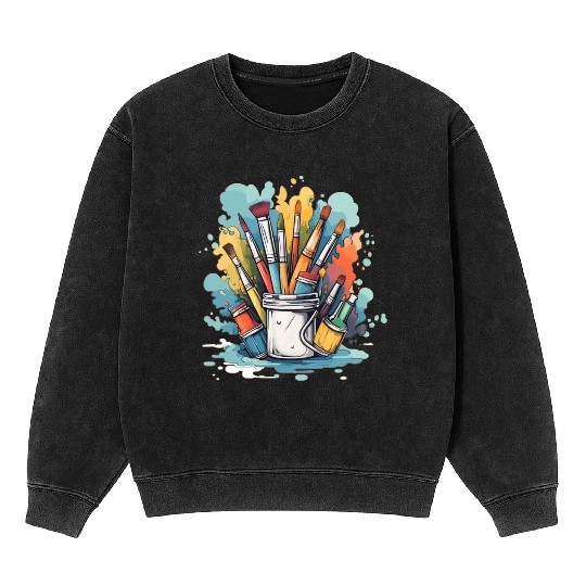 Art Teacher Painting Mineral Wash Sweatshirts