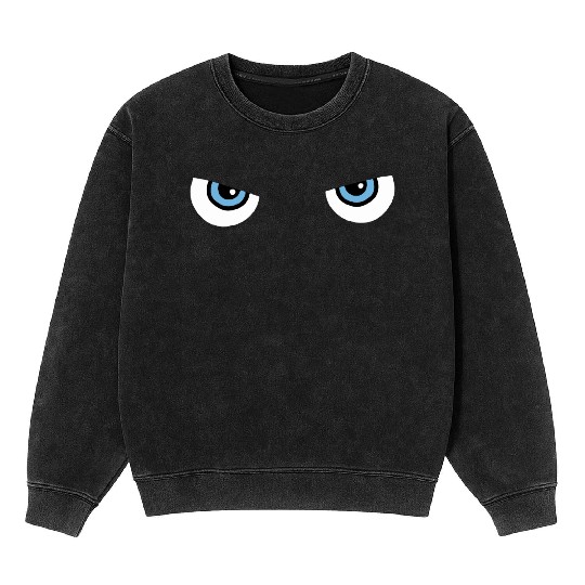 Black Cat Blue Eyes | Halloween Gift For Cat Lover Mineral Wash Sweatshirts