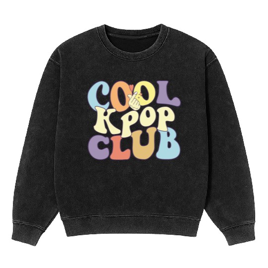 Cool Kpop Club Saranghae K-Pop Squad Korean Fan Mineral Wash Sweatshirts