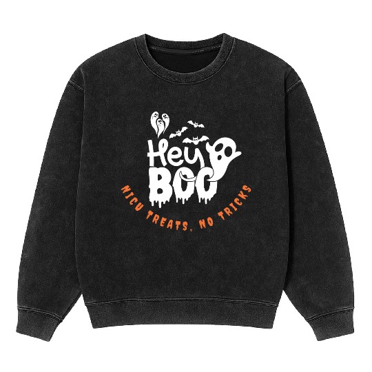 Cute NICU Halloween | NICU treats, no tricks Mineral Wash Sweatshirts