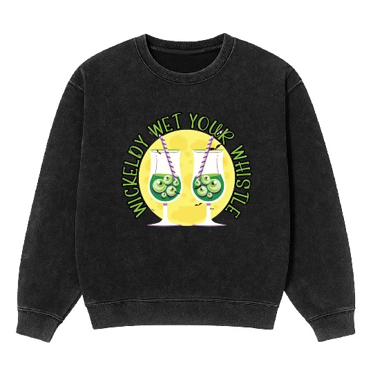 Wickedly Wet Your Whistle Bartender Halloween Mineral Wash Sweatshirts