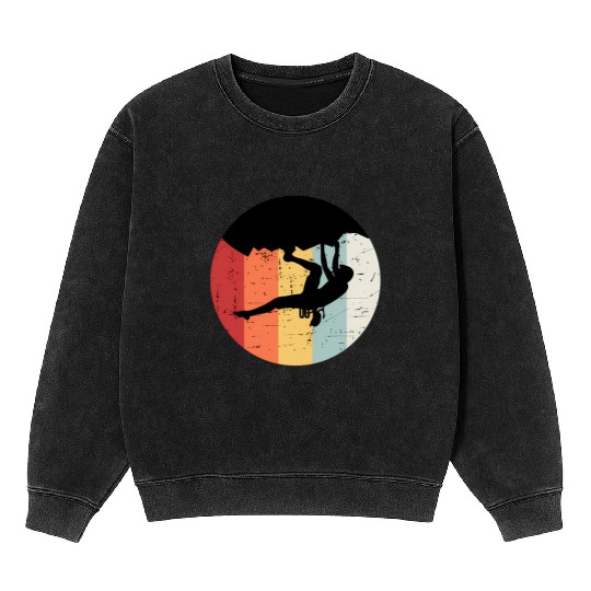 Climber Climbing Bouldering Free Climbing Mineral Wash Sweatshirts