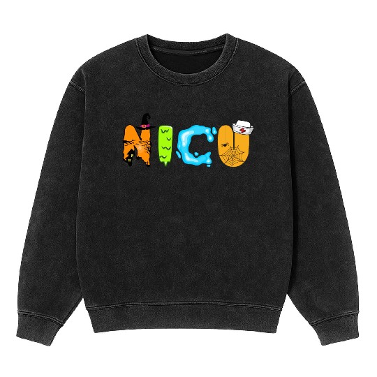 Cute NICU Halloween design Mineral Wash Sweatshirts