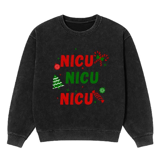 NICU Festive Christmas design Mineral Wash Sweatshirts