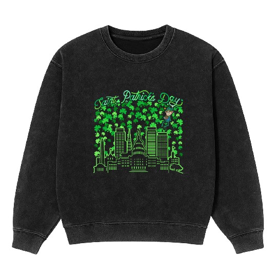 Saint Patrick's Day Washington DC Mineral Wash Sweatshirts