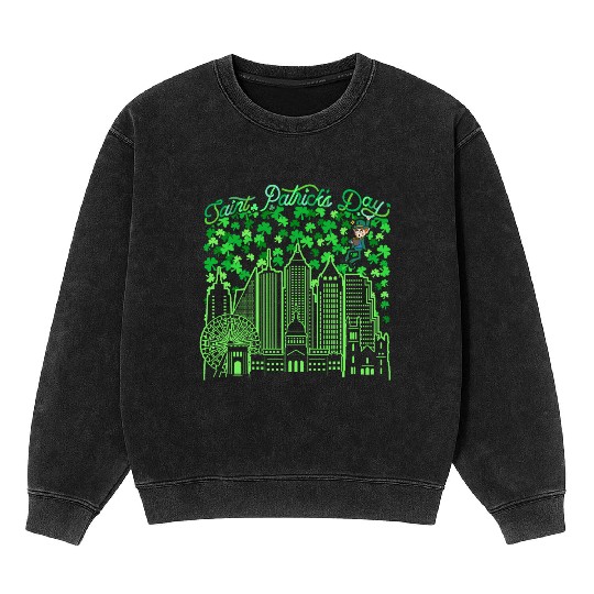 Saint Patrick's Day Atlanta Georgia Mineral Wash Sweatshirts
