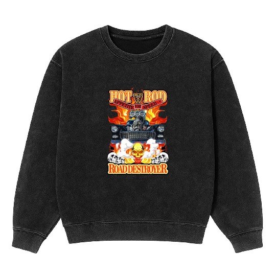 Hot Rod Road destroyer - Appetite for speed Mineral Wash Sweatshirts