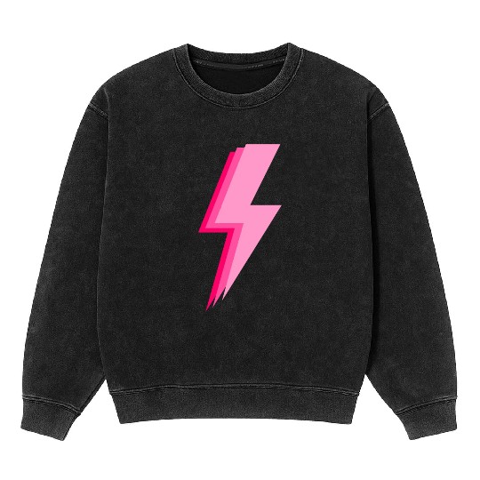 Layered trendy hot pink and light pink lightning Mineral Wash Sweatshirts