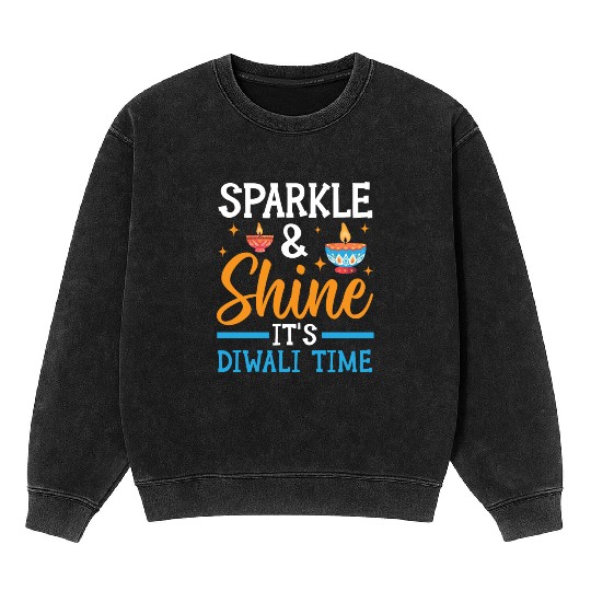 Happy Diwali Diwali Festival Indian Hindu Hinduism Mineral Wash Sweatshirts