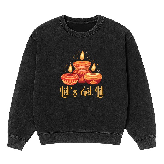 Happy Diwali Diwali Festival Indian Hindu Hinduism Mineral Wash Sweatshirts