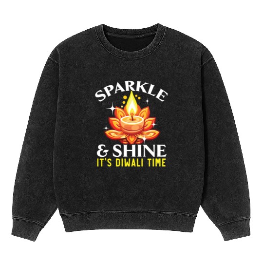 Happy Diwali Diwali Festival Indian Hindu Hinduism Mineral Wash Sweatshirts