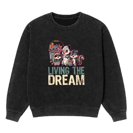 Living The Dream - Cute Anime Kawaii Japanese Love Mineral Wash Sweatshirts