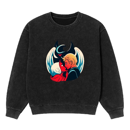 Devil and Angel Mineral Wash Sweatshirts