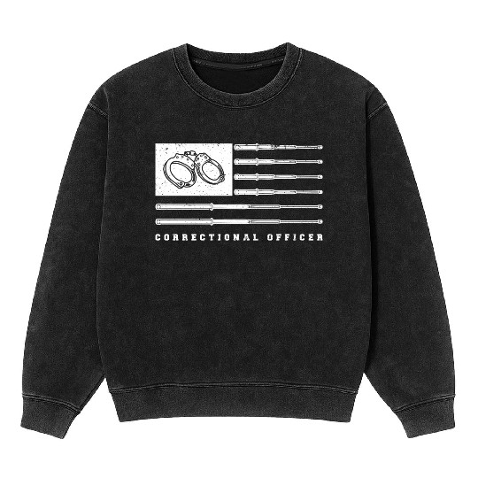 USA Flag correctional officer Mineral Wash Sweatshirts