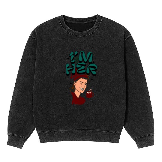 Im Her! Christmas/ Mrs. Claus design Mineral Wash Sweatshirts