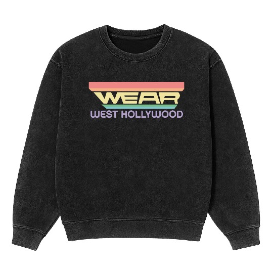 Wear West Hollywood Apparel with Vintage Rainbow Mineral Wash Sweatshirts