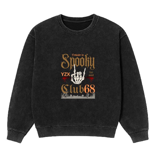 Spooky club skeleton Mineral Wash Sweatshirts
