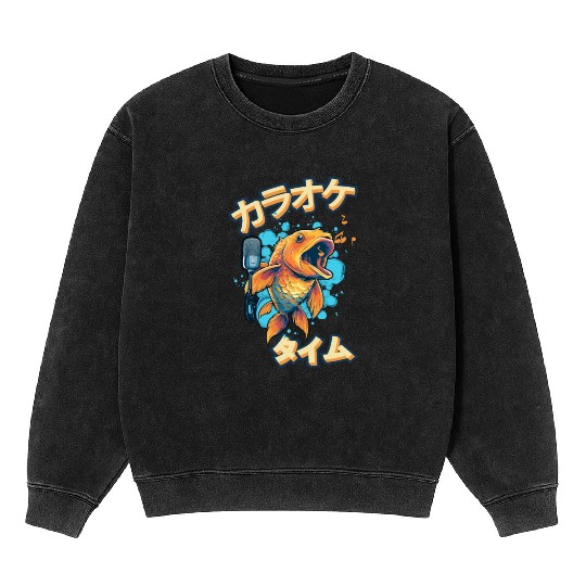 Koi Fish Koi Carp Japanese Koi Garden-Pond funny Mineral Wash Sweatshirts